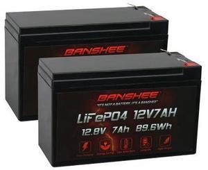 12V 7AH Lithium Replacement Battery Compatible with Electric Trolling Motor - 2 Pack