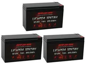 12V 7AH Lithium Replacement Battery Compatible with ADT 477967 - 3 Pack
