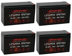 12V 7AH Lithium Replacement Battery Compatible with Genesis Enersys NP7-12T - 4 Pack