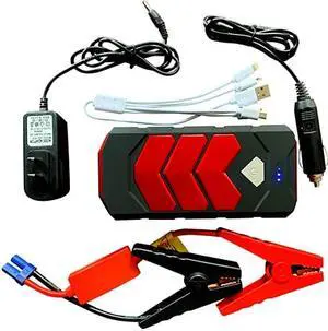 10A 12V Car Jump Starter Portable USB Power Bank Battery Booster Clamp