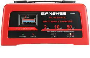 2/10/50A Battery Charger with Engine Start, Suitable for 12V Lead-acid Battery