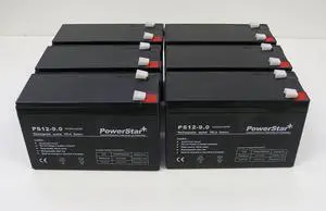 PowerStar--12V 9AH SLA Battery Replaces gp1272 np7-12 bp7-12 npw36-12 ps-1270 ub1280 - 6PK