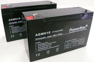 PowerStar® Emergency Light Exit Sign 2pk Battery 6V 10Ah Lead 3 Year Warranty