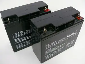 PowerStar® 12V 20AH Sealed Lead Acid (SLA) Battery - T3 Terminals - for ZB-12-20 - 2PK