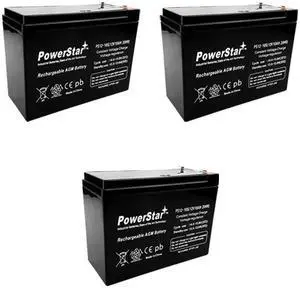 3 Pack - 12V 10Ah Schwinn ST1000, ST-1000 Stealth Scooter Battery