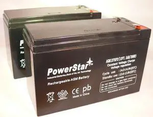 PowerStar 2 Pack - BATTERY REPLACEMENT VISION CP1290 12V 7.5AH F1 .187