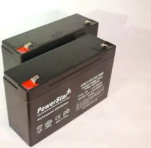2PK 6VOLT 12AH RECHARGEABLE TOY ALARM FEEDER SLA 6V 12AMP HOUR SEALED BATTERY