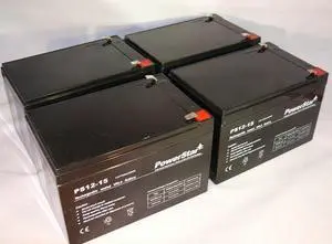 12V 15AH SLA Battery replaces gp12120 ps-12120 wp12-12 gp12110f2 - 4PK
