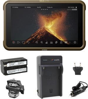 Atomos Ninja Ultra 5.2" Touchscreen Display 4K HDMI Recording Monitor with Waith Power Battery + Charger Combo (NP-F750), SmallRig Swivel and Tilt Adjustable Monitor Mount Bundle Set