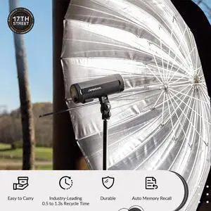 Westcott FJ200 200W Strobe with AC/DC Lithium Polymer Battery | FJ-X2m Wireless Flash Trigger, 8" Extension Arm & 64GB SDXC Memory Card Bundle