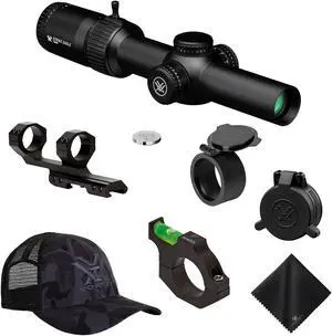 Vortex Optics Strike Eagle 1-8x24 SFP AR-BDC3 MOA Riflescope with Vortex Sport 30mm Cantilever Mount, Vortex Logo Hat Camo Black and Waith 30mm Riflescope Bubble Leveler (Bundle Set)