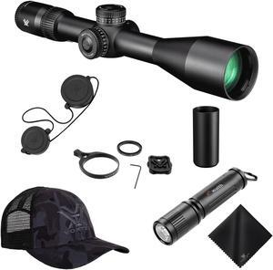 Vortex Optics Venom 5-25x56 FFP EBR-7C MOA Riflescope with Vortex Logo Hat Camo Black and Waith Compact LED Flashlight Keychain (Essential Bundle Set)