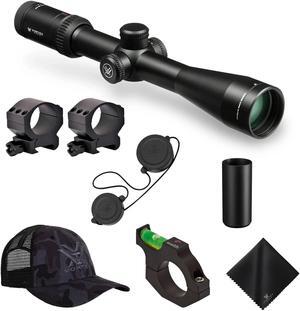 Vortex Optics Viper HS 4-16x44 SFP Dead-Hold BDC (MOA) Riflescope with Vortex Optics 30mm Tactical Rings (Medium), Vortex Logo Hat Camo Black and Waith 30mm Riflescope Bubble Leveler (Bundle Set)