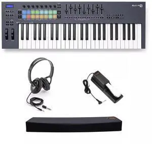 Novation FLkey 49-Key MIDI Keyboard Controller, Headphones, Cover, Pedal Bundle