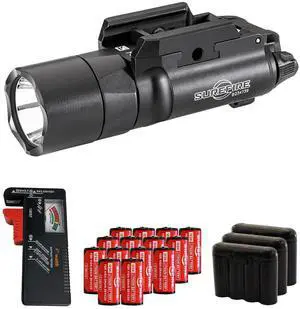 SureFire X300T-B Turbo Handgun Weaponlight, Black, Batteries/Tester/Cases Bundle