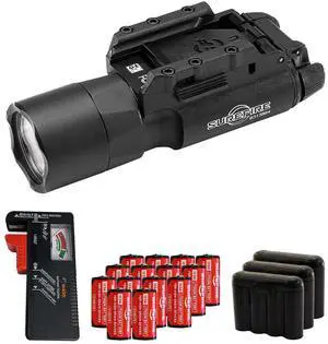 SureFire X300U-A Handgun WeaponLight, Black with Batteries/Tester/Cases Bundle