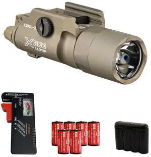 SureFire X300U-B Tactical Weapon Light, Tan with Batteries/Tester/Cases Bundle