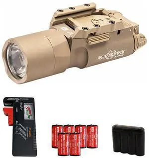 SureFire X300U-A Ultra LED WeaponLight, Tan with Batteries/Tester/Cases Bundle
