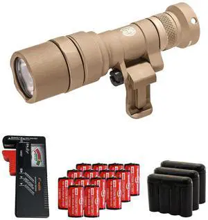 SureFire M340C-PRO Mini Scout Light, Tan with Batteries/Tester/Cases Bundle