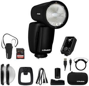 Profoto A10 Nikon Studio Light+Connect Pro Nikon Remote+Diffuser, 64GB SDXC Kit