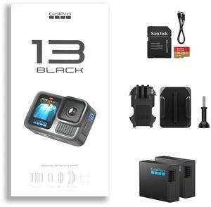 GoPro HERO13 Black Action Camera with Rechargeable Battery and 128GB SD Card Kit
