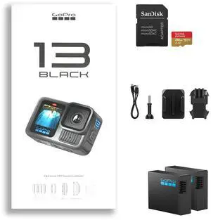 GoPro HERO13 Black Action Camera+Enduro Battery+256GB Extreme UHS-I Card Bundle