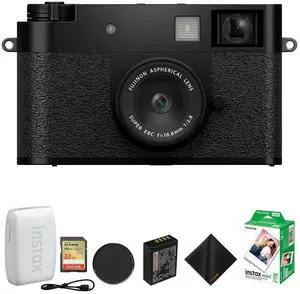 FUJIFILM X Half Digital Black Camera+INSTAX MINI LINK 3 Printer+32GB+Film Bundle
