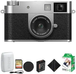 FUJIFILM X Half Digital Silver Camera+INSTAX MINI LINK 3 Printer+32GB+Film Set