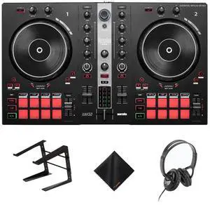 Hercules DJControl Inpulse 300-2-Deck DJ Controller+Headphones+Laptop Stand Kit