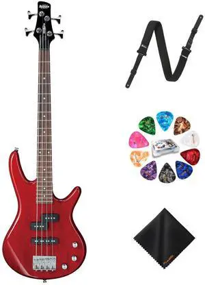 Ibanez GSRM20 4-String Bass Transparent Red Guitar, Right Handed+Strap+Picks Kit