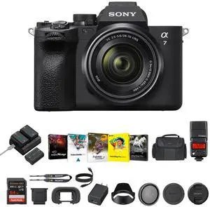 Sony a7 IV Mirrorless Hybrid Digital Camera+Corel Software+Godox Flash Bundle