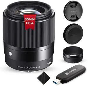 Sigma 30mm F1.4 Contemporary Lens for Sony E-Mount+Elgato Cam Link 4K HDMI Kit