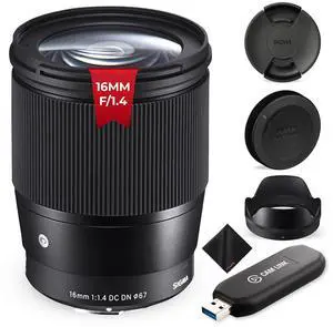 Sigma 16mm F1.4 Contemporary Lens for Sony E-Mount+Elgato Cam Link 4K HDMI Kit