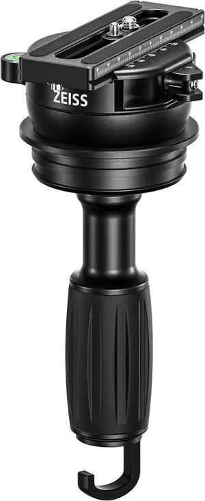 Zeiss Ballhead Q-75 MAX-DUTY tripod compatible with 75 mm adapter single handle adjustment with extended hook, Black