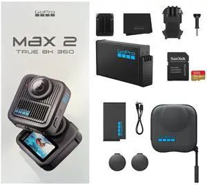 GoPro MAX2 360 Action Camera, Enduro Battery, 128GB SD Card, Protective Case Kit GoPro MAX2 360 Action Camera, Enduro Battery, 128GB SD Card, Protective Case Kit