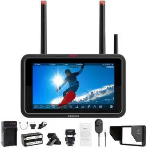 Atomos Ninja TX 5.2" Camera-Cloud Monitor Accessory Kit, Battery, Charger Bundle