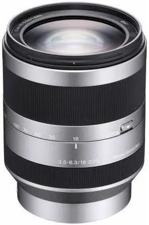 Sony Alpha SEL18200 E-mount 18 - 200 mm F3.5 - 6.3 OSS Lens (Silver)
