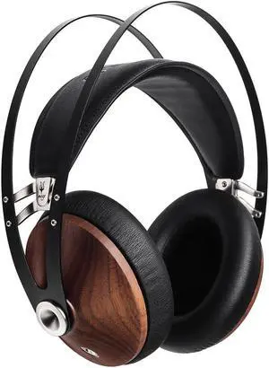 Meze 99 Classics Walnut Silver | Wired Over-Ear Headphones with Mic and Self Adjustable Headband | Classic Wooden Closed-Back Headset for Audiophiles