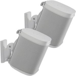 Sanus Wireless Speaker Swivel and Tilt Wall Mounts for Sonos ONE, PLAY:1, and PLAY:3 - Pair (White)