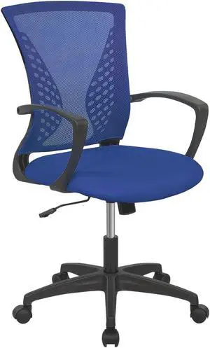 Office Chair Ergonomic Desk Chair Mesh Computer Chair with Lumbar Support Armrest Rolling Swivel Adjustable Task Chair for Adults(Blue)