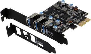 Sedna - PCI Express USB 3.1 Gen I (5Gbps) 4 Port Adapter ( 3 x Type A, 1 x Type C ) with Low Profile Bracket - Supports Windows, Linux and Mac Pro (2008 to 2012 Late Version), no Need Power Connector