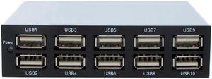 SEDNA - 10 Port Front Panel USB 2.0 Hub (3.5")