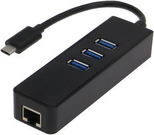 SEDNA - 3 Port USB 3.1  ( Gen 1 ) Hub + Giga LAN Adapter with Type C cable for NEW MAC BOOK and PC