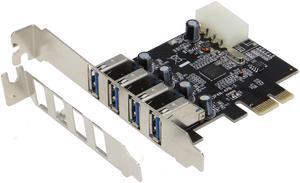 SEDNA PCI Express USB 3.0 4 Port Adapter (4E) - NEC / Renesas 720201 Chip Set with Low Profile Bracket
