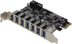 Sedna - PCIE  7 Port USB 3.0 Adapter Card ( 7 External Ports ) with Molex Power Connector ( NEC Host Controller )
