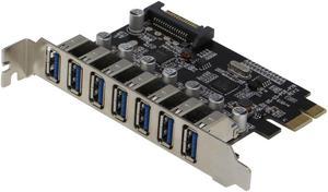 Sedna - PCIE 7 Port USB 3.0 Adapter Card ( 7 External Ports ) with SATA   Power Connector , ( NEC Host controller )