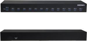 SEDNA - 13 Port USB 3.1 Gen I Hub (5Gbps) - 19 Inch 1U Rack Mount