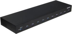 SEDNA - 10 Port USB 3.1 Gen I Hub (5Gbps) - 19 Inch 1U Rack Mount