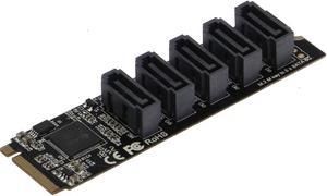 SEDNA - M2 (2280) PCIe M Key to 5 x SATA 6G Adapter Card (Support Software RAID)