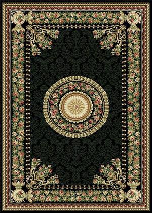 Home Dynamix Traditional European Black Medallion Bordered Floral Old World Area Rug - Actual 7' 8" x 10' 4"